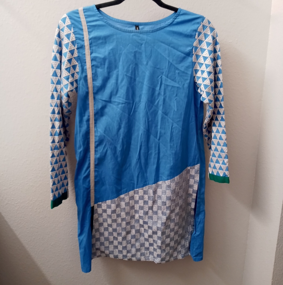 Preloved Beechtree Blue Geometric Patterned Tunic… - image 3